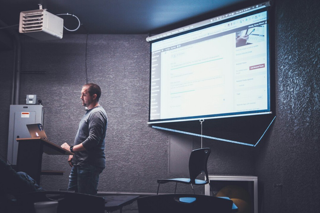 business leader giving presentation