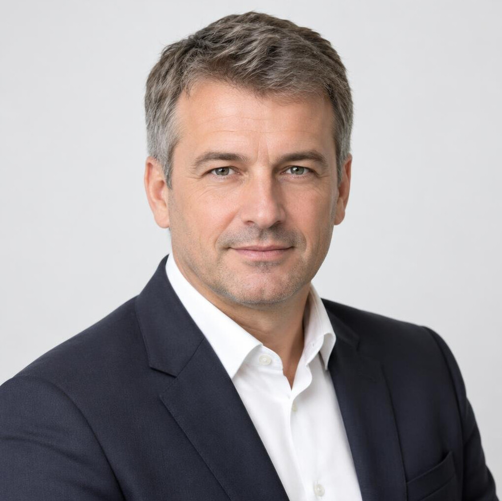 Portrait of a businessman in a suit with a confident expression
